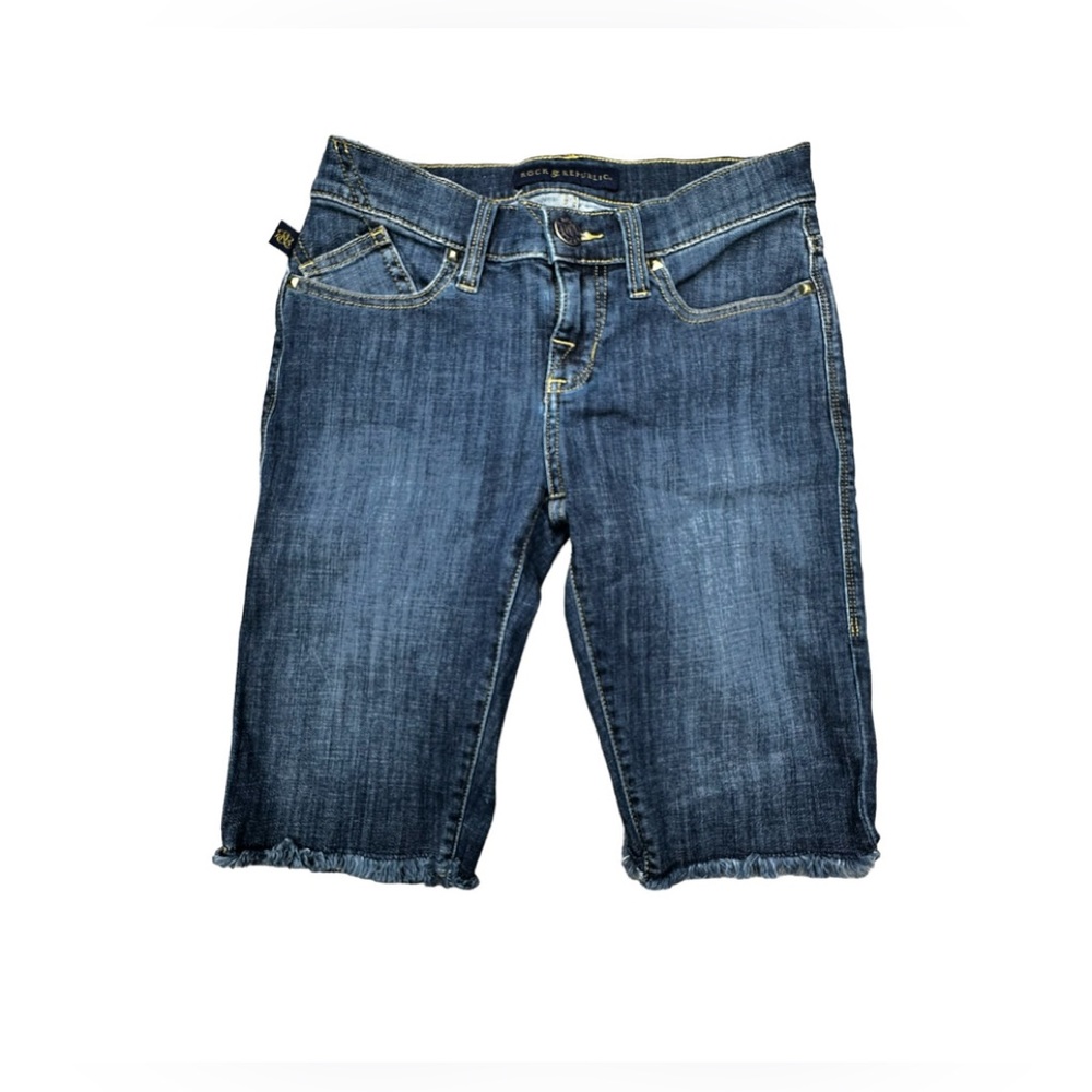 Rock & Republic Women’s Coachella Festival Denim Bermuda Jean Shorts - Size 2